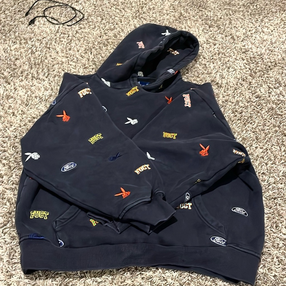 FUCT 🇺🇸 USA OG Logo BUNNY ALL OVER Hoodie Jacket Sweatshirt Supreme SSDD Bape